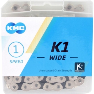 Lant KMC K1 Wide Single-Speed Argintiu/Negru 100 Zale